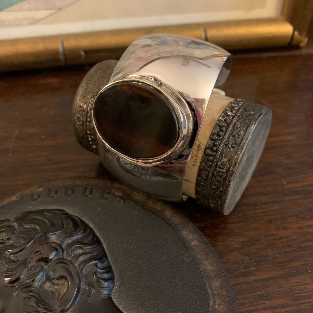 Genuine Signed C Sebrini Mid Century Modern Cuff READ Description